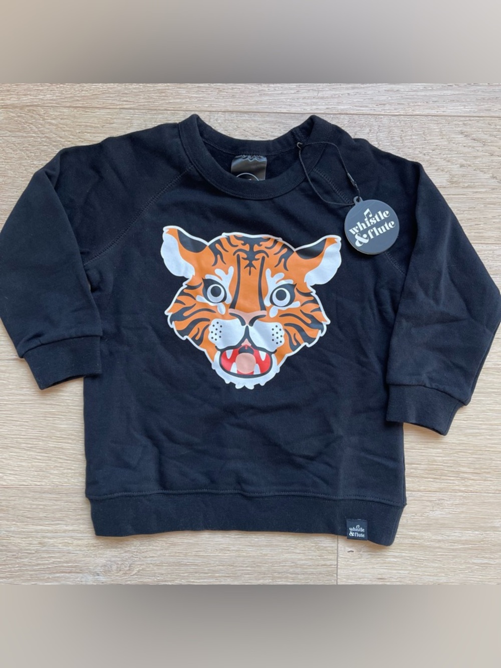 Whistle & Flute Tiger Sweatshirt NWT Black Graphic Crewneck 3-4 Years